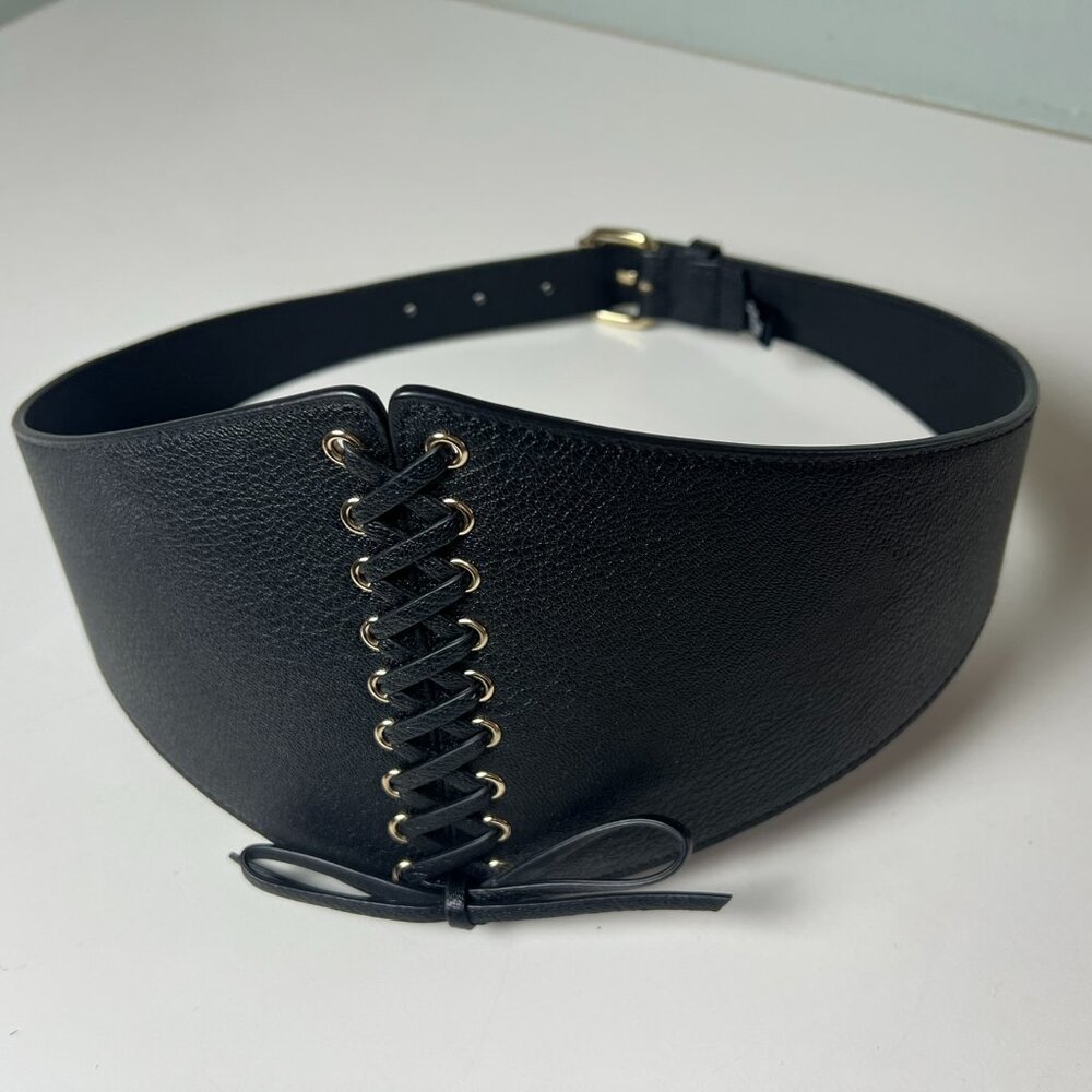 BCBGMaxAzria Black Belt, BCBGMaxAzria Belt, BCBGMaxAzria Corset Belt, Laced Belt